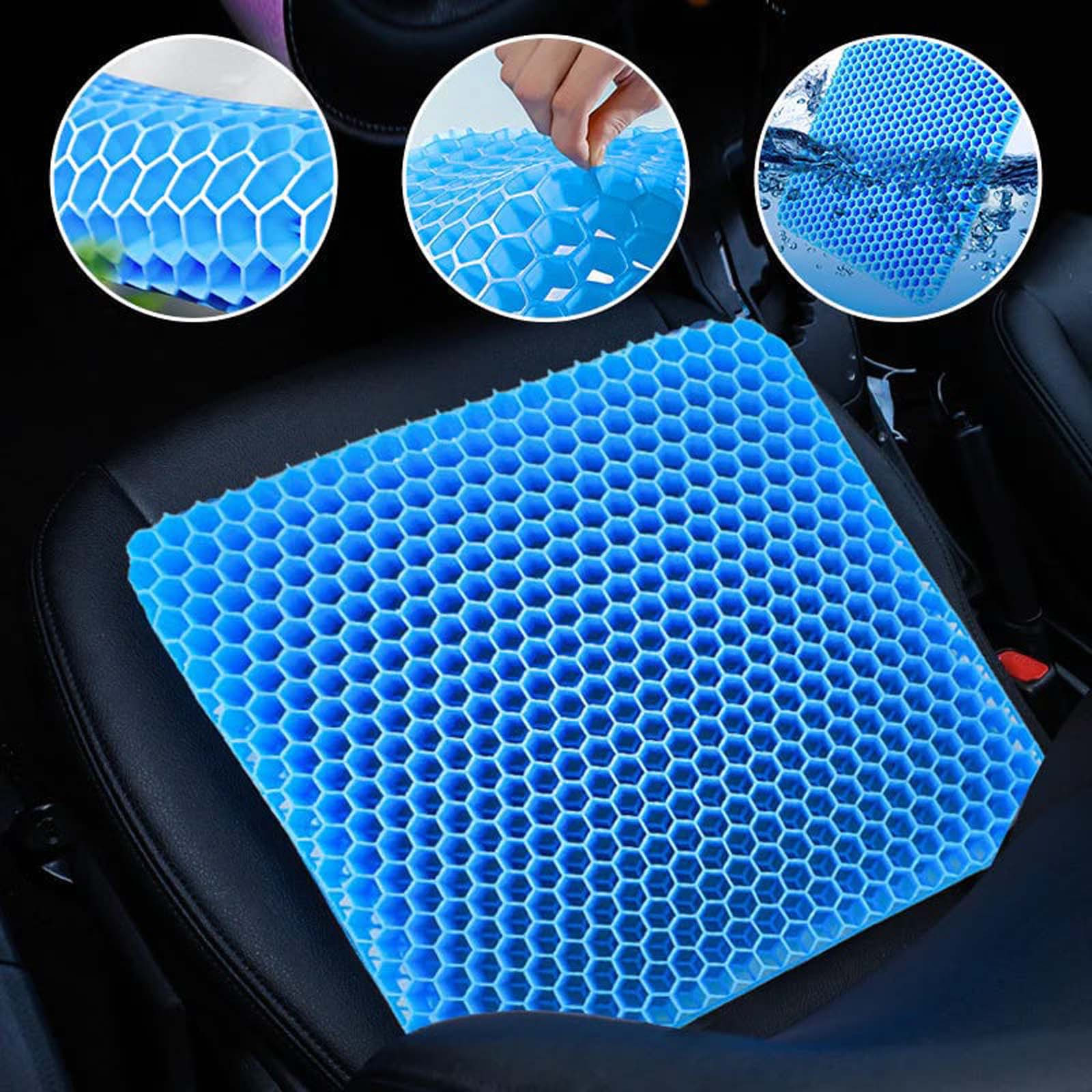 QuLuJing Summer Gel Cushion office Long Sitting Chair Cushion Honeycomb Breathable Pad Ice Cushion Rubber Car Butt Pad, Must Haves for Home